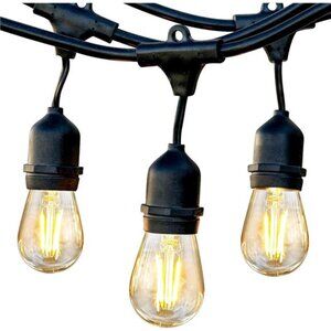 Waterproof LED Outdoor String Lights - Hanging, Dimmable 2W Vintage Edison Bulbs